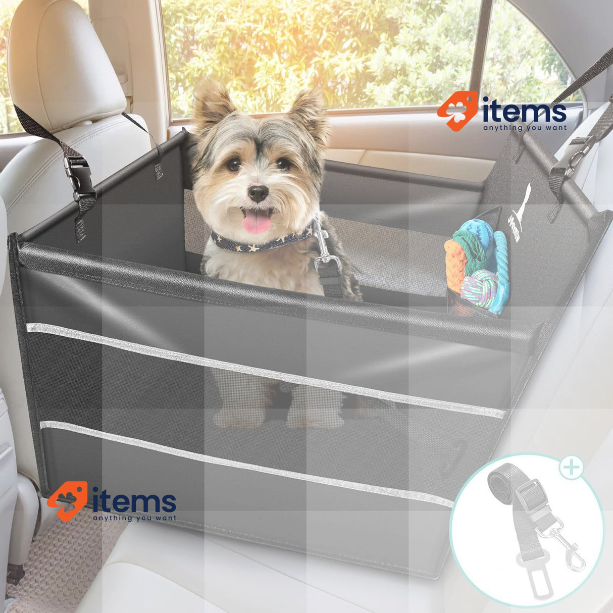 Wimypet Dog & Cat Car Booster Basket 100% Waterproof & Breathable 54x50x47cm