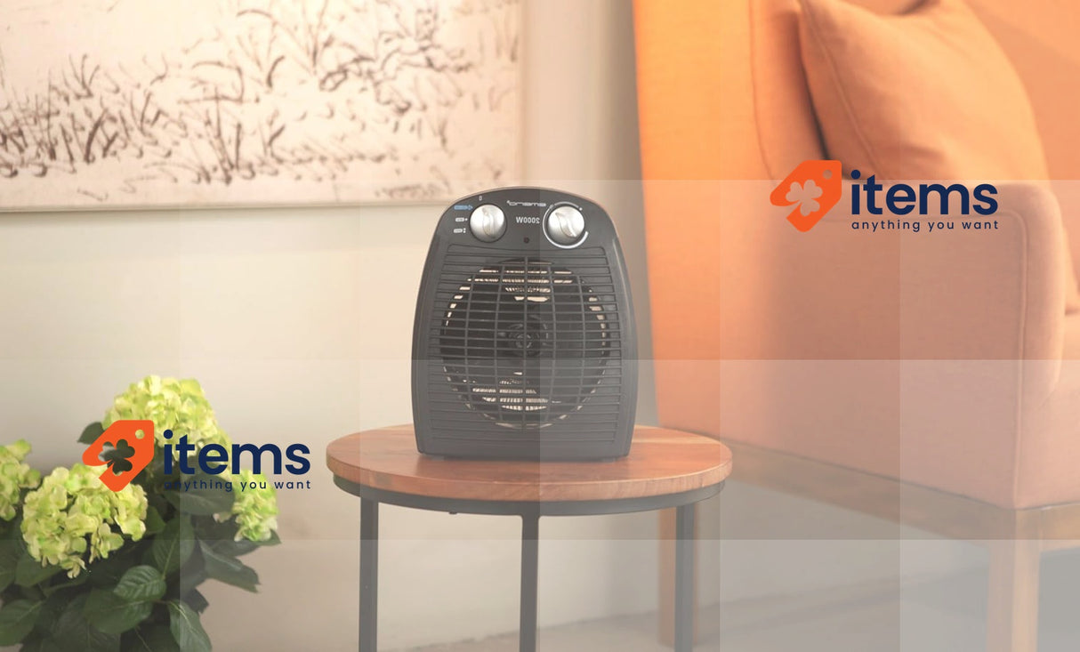 Emerio FH - 106737.2 Note 1.5 Small Compact Portable Fan Heater Charcoal 2000 W