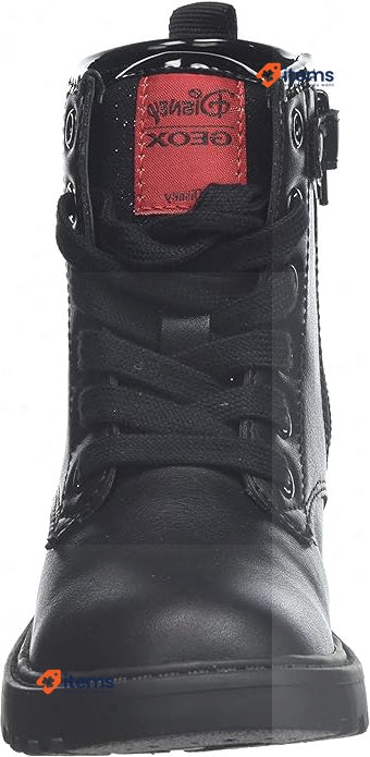 Geox J Casey Girl Ankle Boots in Black with Red Mouse Decoration Geox Girl