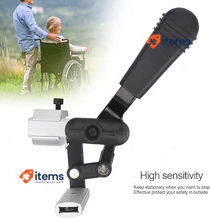 FASJ Wheelchair Brakes, Aluminum Side Mount Wheel Lock Black Right Sensitive