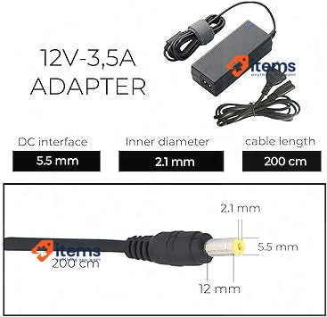 Leyf Universal Power Supply Adapter Current Adapter Charger / 200 cm 5.5-2.1 mm