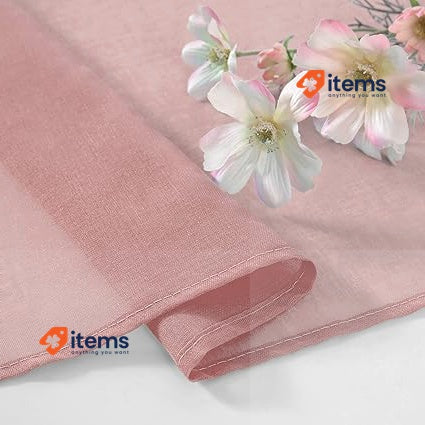 MIULEE 2 Panels Sheer Window Curtains Elegant Window 55"Wx96"L Dark Pink