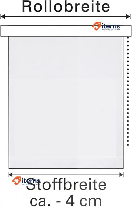Deco Company Thermal Roller Blind, No Drilling, Reverse, Clamp Mount Maximum Cm