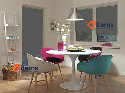 Deco Company Thermal Roller Blind, No Drilling, Reverse, Clamp Mount Maximum Cm