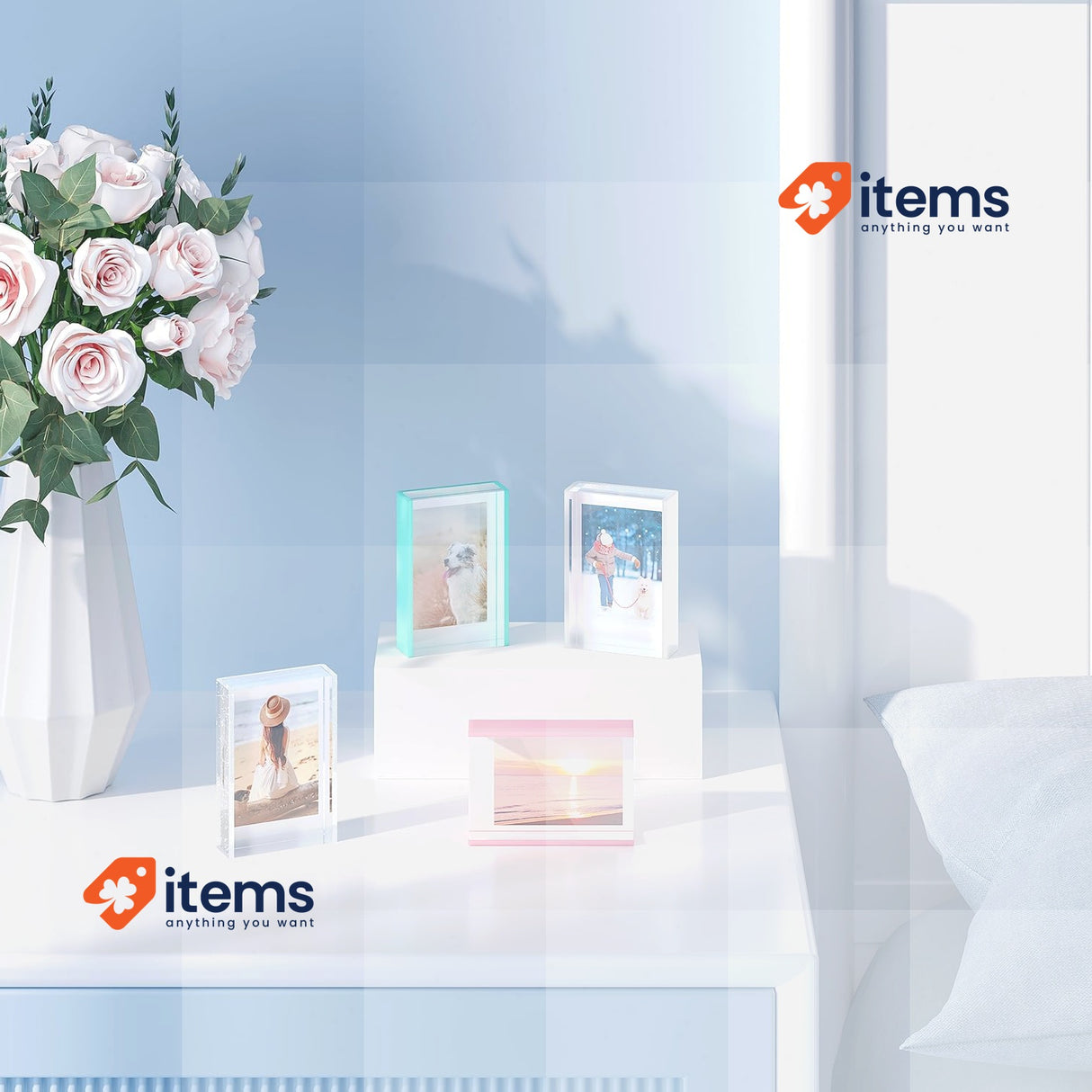 Janaden Acrylic Picture Frame for 2 x 3 Inch Instax Mini Photos (Pack of 3)