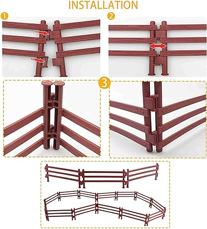 YeahBoom 40 Pcs Horse Fence Toy Mini Horse Corral Fence Horse Fence Accessories