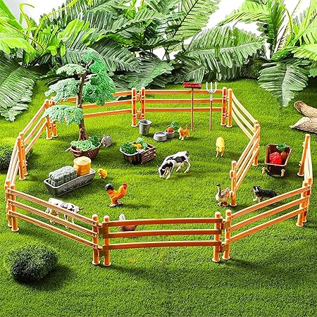 YeahBoom 40 Pcs Horse Fence Toy Mini Horse Corral Fence Horse Fence Accessories