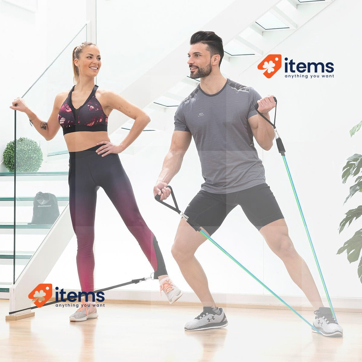 Innovagoods - Set Of 3 Adjustable Resistance Bands, Multifunction Fitness Guide