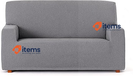 Eysa Llion Sofa Cover, Lycra, Grey, for 3-Seater Sofa / Couch - Slip Covers
