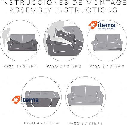 Eysa Llion Sofa Cover, Lycra, Grey, for 3-Seater Sofa / Couch - Slip Covers