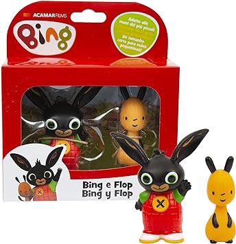 Bing Set 2 Mini Characters, Bing and Flop with Bright Colors, BNG00L02