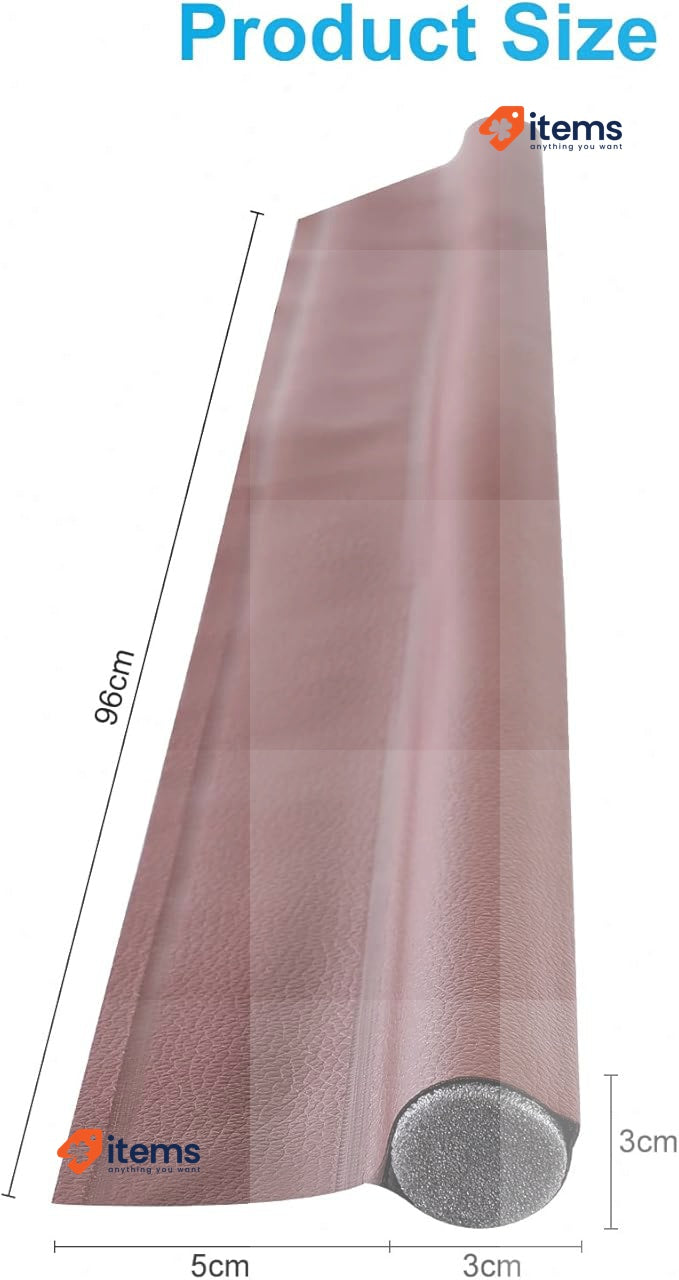 AiQInu Door Draught Excluder, 2 Pcs, 96cm X 8cm, Brown, Silicone Cotton - 96 CM
