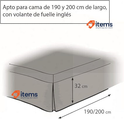 Easycosy - Base Platform Valance Sheet Box Pleated For Somier ATENEA + Bed Frill