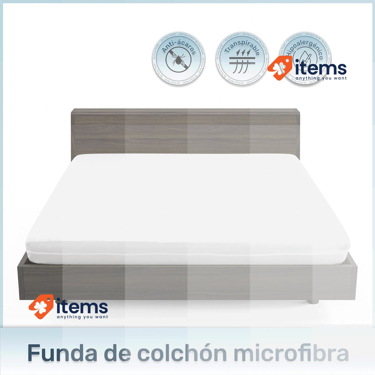 DECASATEXTIL Breathable Anti-Bacterial Microfibre Mattress Cover 105 cm Bed
