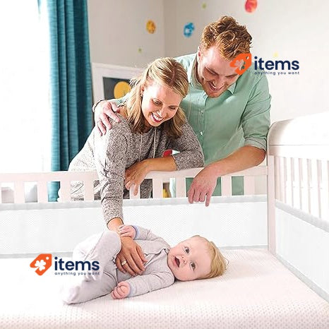 Baby Cot Bumper, 3D Mesh Lining Airflow, Breathable Cot Liner for Babies, White