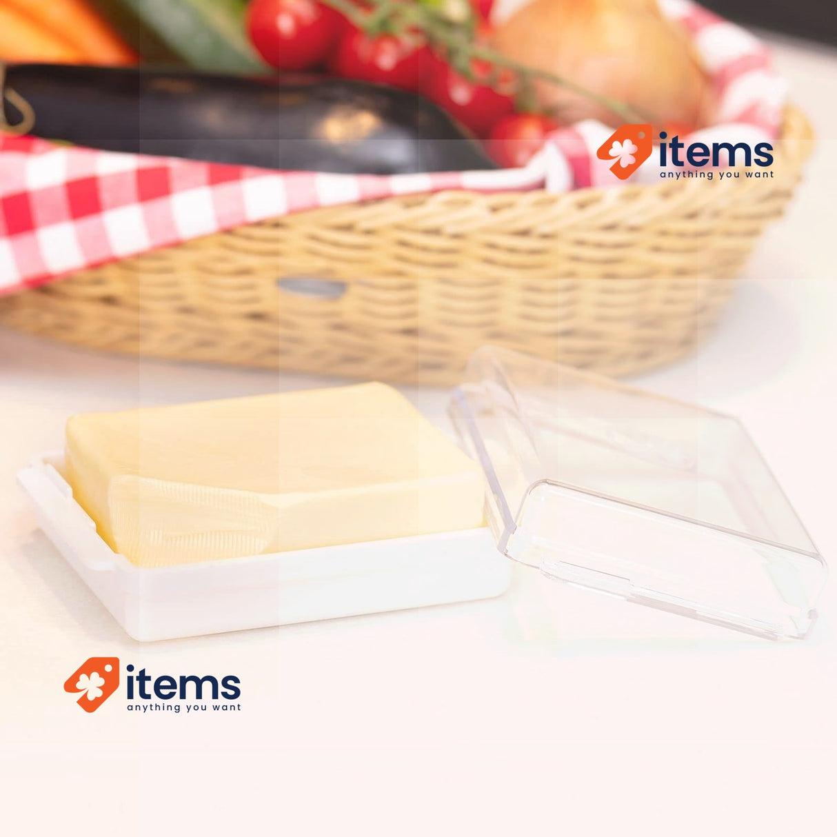 Westmark 2 Fridge Butter Dishes, Plastic, Traditionell, White/Transparent