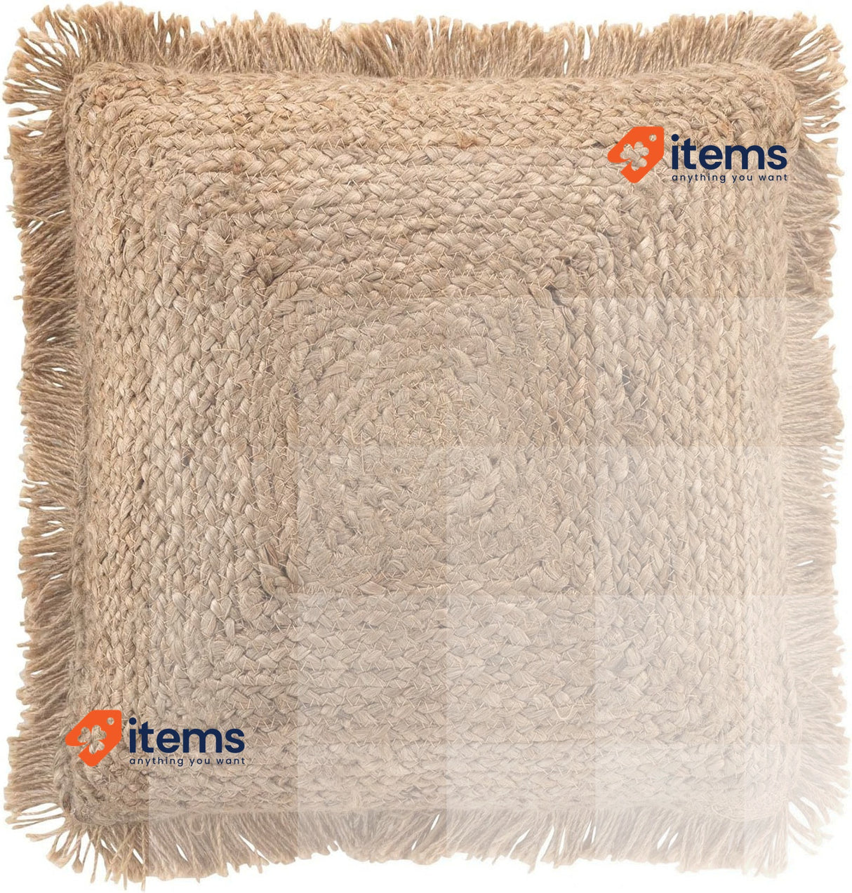 Douceur d'Intérieur, Jute Cushion Removable Cover 45 x 45 cm