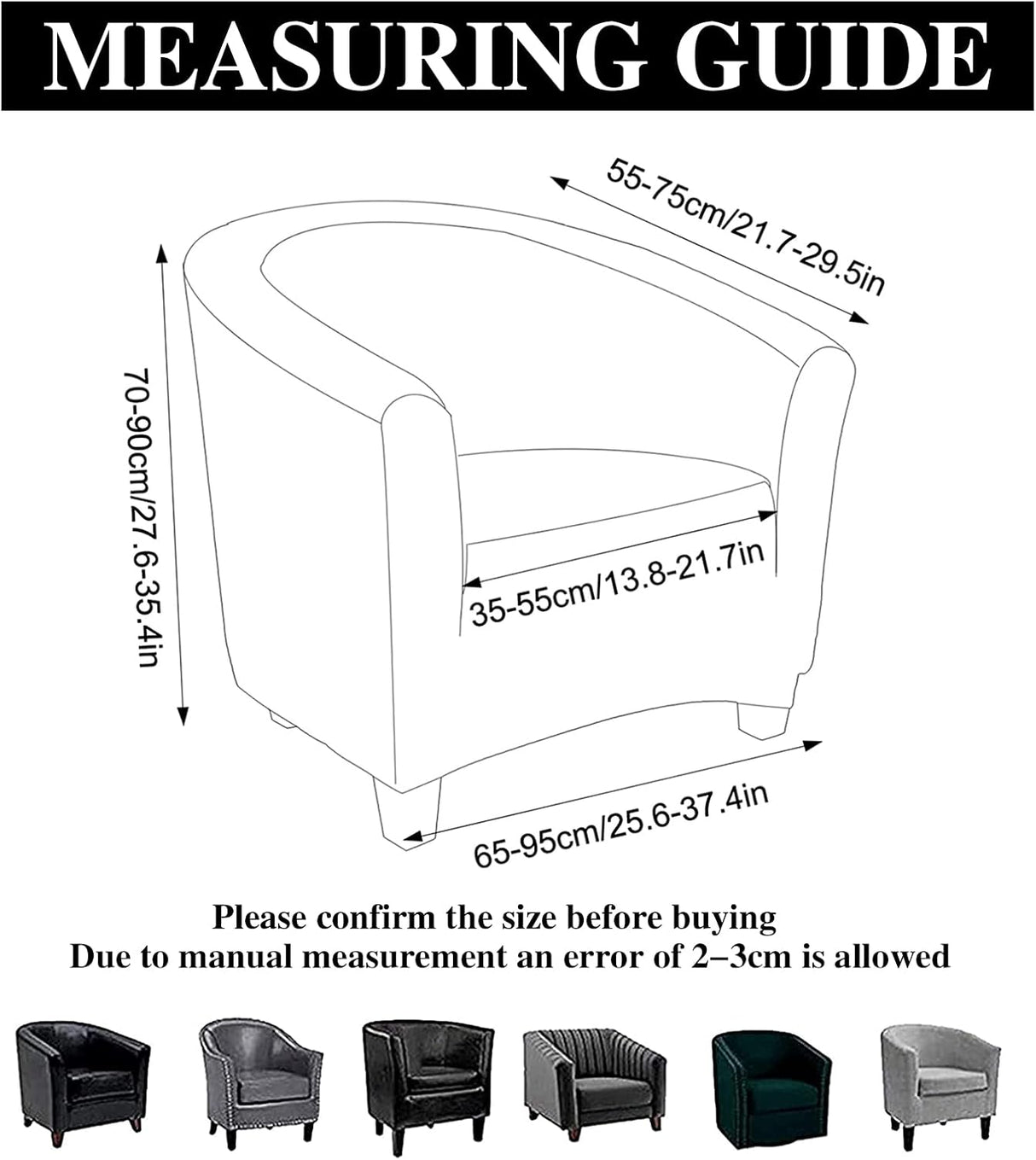 Jaotto Club Chair Covers for Armchair Tub Velvet#gray