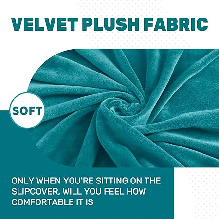 CHELZEN Velvet Couch Covers 3 Seater Peacock Blue