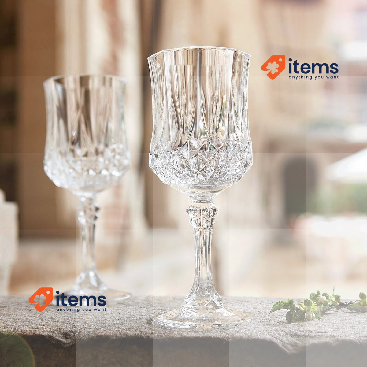 Cristal d'Arques Paris Longchamp Collection - 6 Kwarx Wine Glasses 25cl