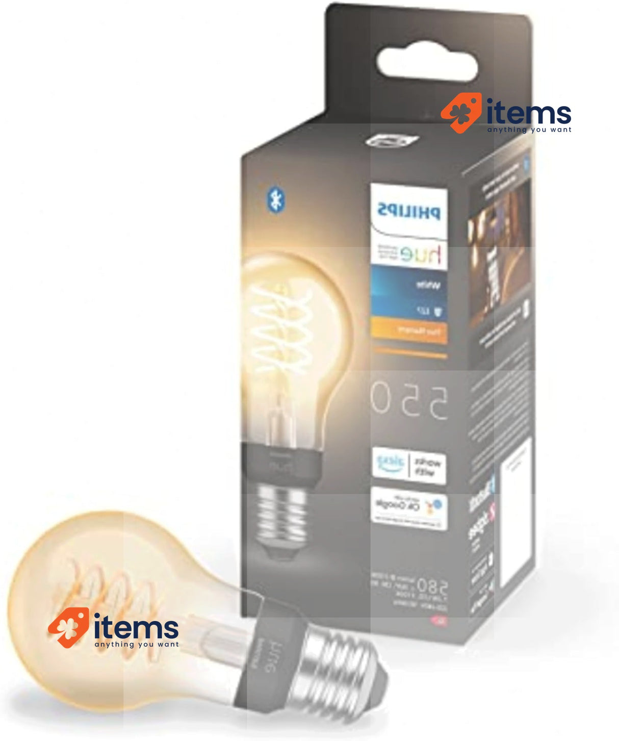 PHILIPS Hue White Filament, Smart LED Bulb, Hot White Light, Dimmab le, E27 7W