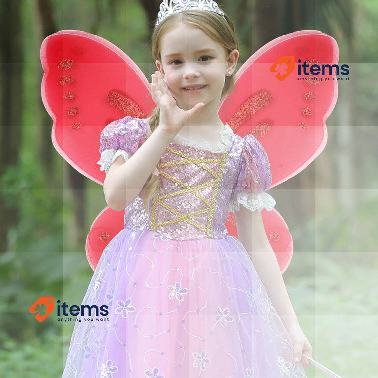 Nenjindz Butterfly Fairy Wings Dress Red Girl Adults Adult Glitter Angel Women