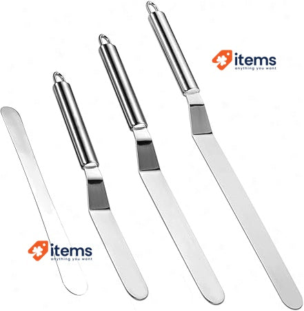 Vinabo Cucina Angled Glaze Stainless Steel Spatula For Icing 4 - Piece 4-Piece
