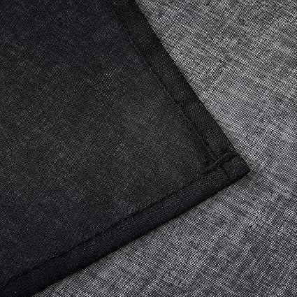 EMEMA Set of 2 Sheer Voile Curtains with Eyelets Black
