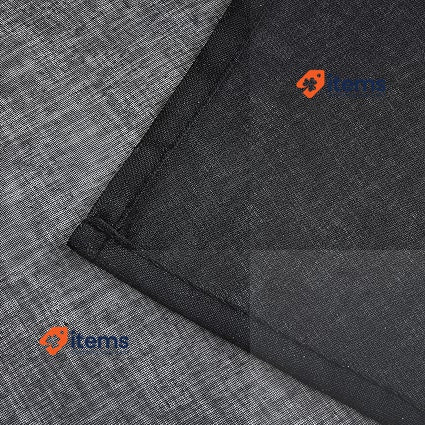 EMEMA Set Of 2 Sheer Voile Curtains With Eyelets Black Transparent Polyester Cm