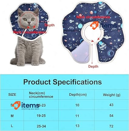 Jinlaili Dog Recovery Collar After Surgery Soft Protective Cat Cone Collars Cats