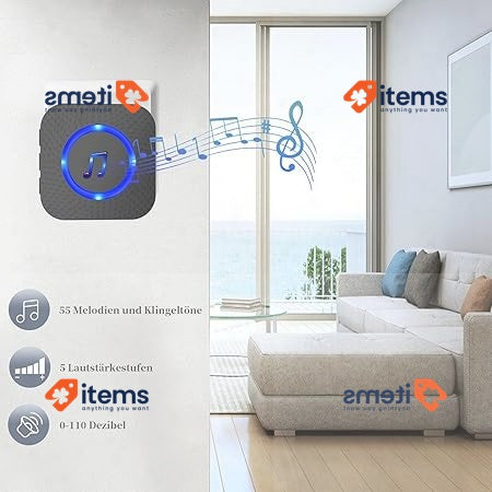 SURFOU Wireless Bell, Outdoor Waterproof Doorbell 400 m Range Front Black