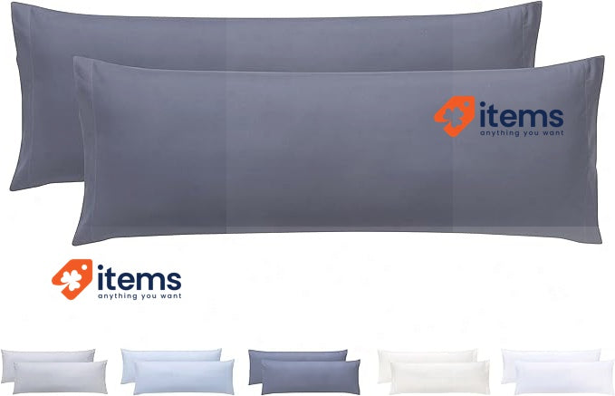 Todocama Set of 2 Extra Soft Hypoallergenic Cushion Cover Dark Grey 105 x 40 cm