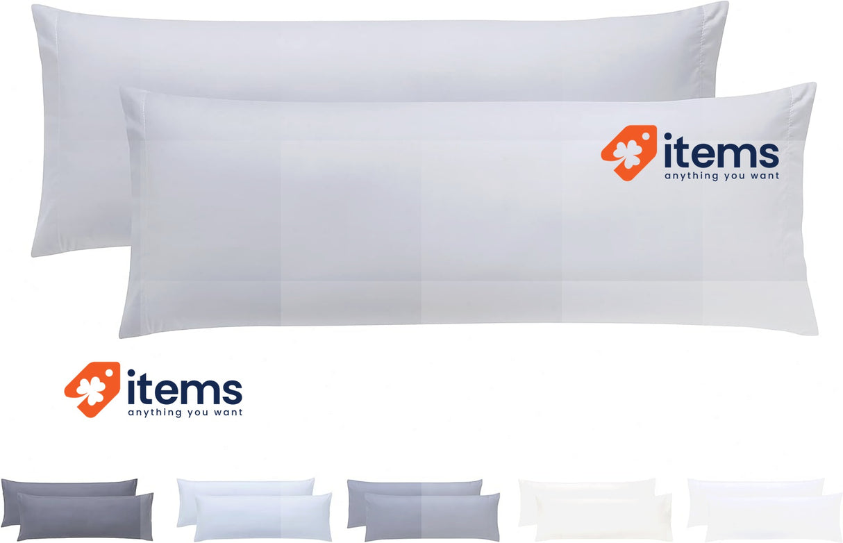 Todocama Set of 2 Extra Soft Hypoallergenic Microfibre Pillow Cases Light Grey