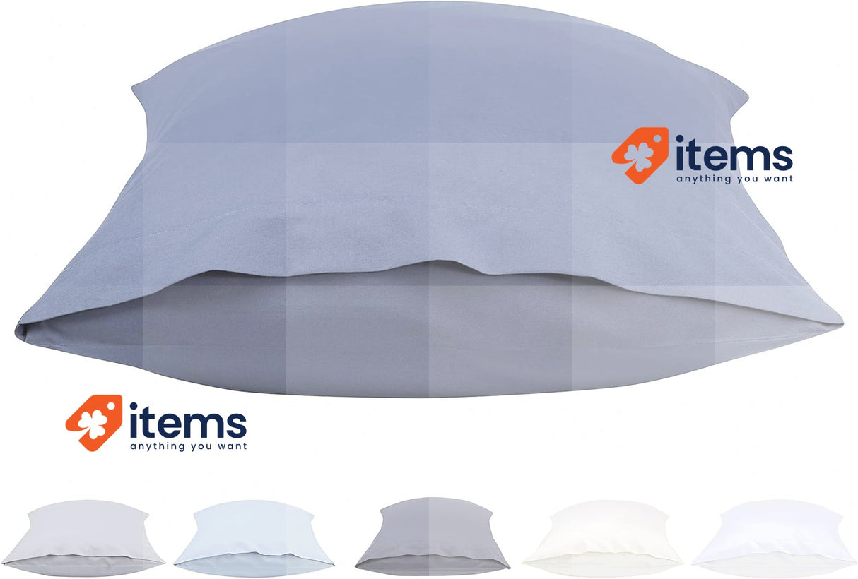 Todocama Set of 2 Microfiber Extra Soft Hypoallergenic Pillow Cases 30x50cm B/G