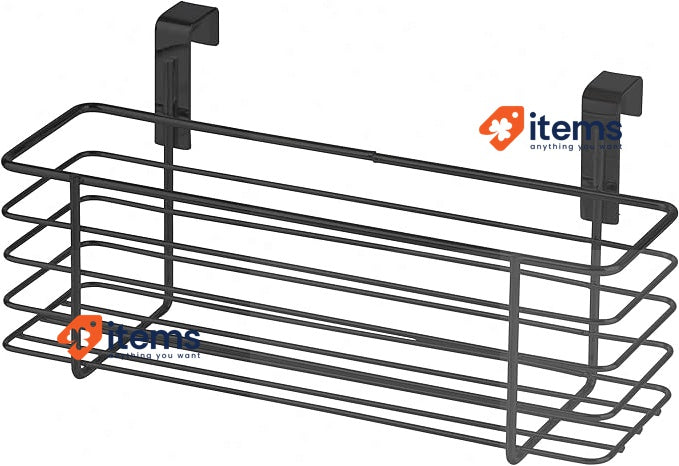 WENKO Hanging basket Slim, made of powder-coated metal, 24 x 11.5 x 10 cm black