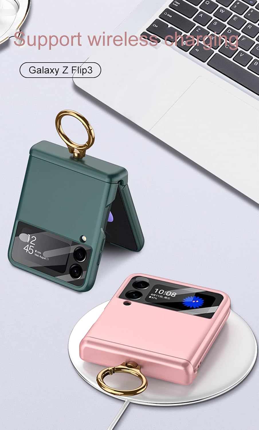 COQUE Samsung Galaxy Z Flip 3 5G Case with Ring - Black