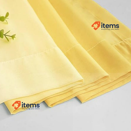 Melodieux Curtains with Ruffle Tape, Ombre Transparent Curtains Yellow/White