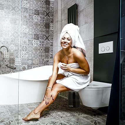 Relaxdays Bathroom Round Pedal Dustbin 5 Litre Metal Black