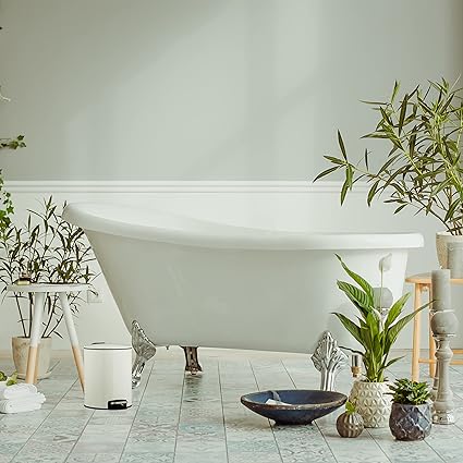 Relaxdays Bathroom Round Pedal Dustbin 5 Litre Metal Black