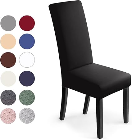 BalladHome Chair Covers, Set of 4 Black-O