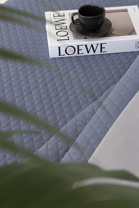 Todocama Thin Bedspread with Rhombus Design Cama 105 - 200x260cm Blue Grey