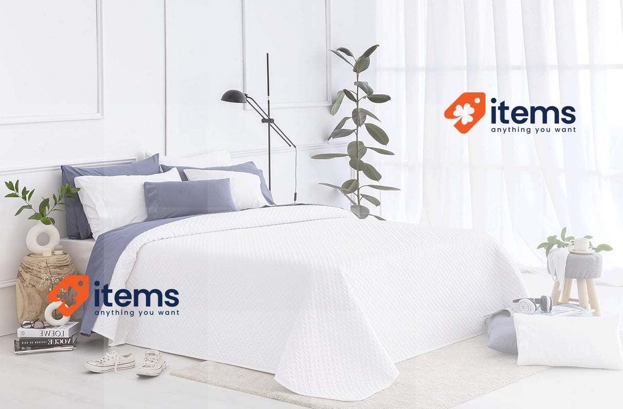 Todocama Fine Boutique Pique Bedspread 80/90 - 180 x 260cm, White