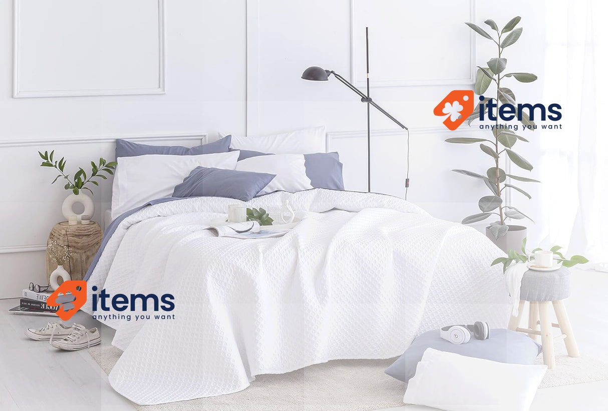 Todocama Fine Boutique Pique Bedspread 80/90 - 180 x 260cm, White