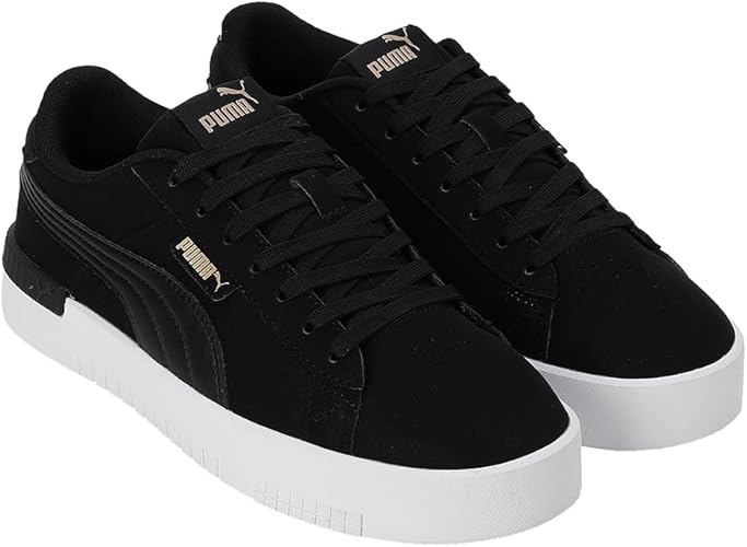 PUMA Women's Jada Renew Nubuck Fashion Sneaker Black/Gold/White 40