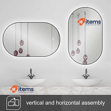 ApeJoy Round LED bathroom mirror ø60cm with lighting ApeJoy Bathroom 50 x 90 cm