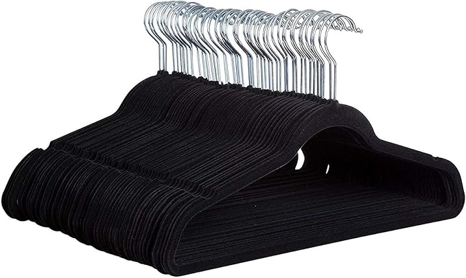 Ediesi, Coat Hangers, Hangers for Clothes 50 pieces - Black without Tie Bar