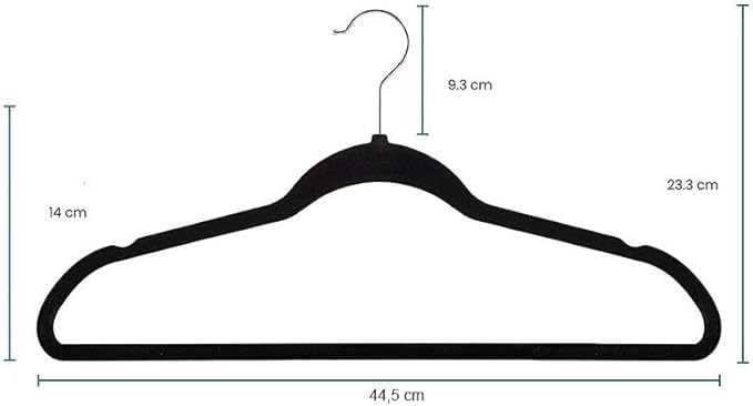 Ediesi, Coat Hangers, Hangers for Clothes 50 pieces - Black without Tie Bar