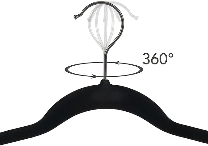 Ediesi, Coat Hangers, Hangers for Clothes 50 pieces - Black without Tie Bar