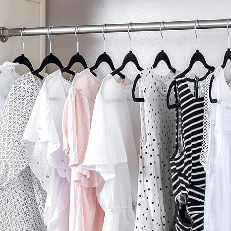 Ediesi, Coat Hangers, Hangers for Clothes 50 pieces - Black without Tie Bar