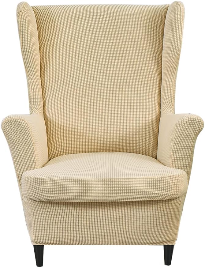 CHNSHOME Wing Chair Slipcovers Beige